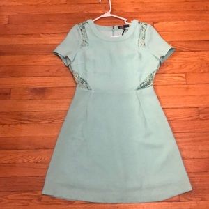 Teal dress with lace cutouts - brand new